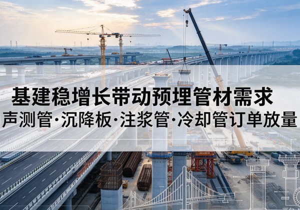红安基建稳增长带动预埋监测管材需求，声测管、沉降板、注浆管订单持续放量